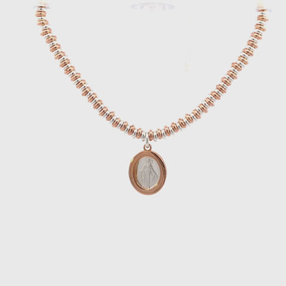 Medal Bracelet of the Virgin of the Miraculous Medal silver and rosegold