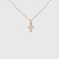 Small 14K gold cross with mother of pearl