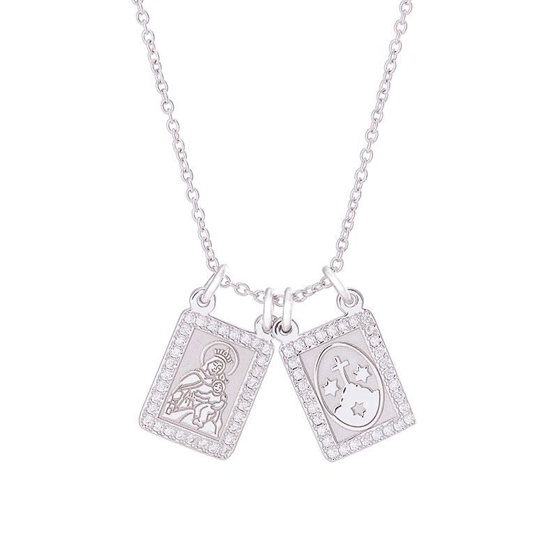 Scapular of the Virgen del Carmen with Zirconia frame 