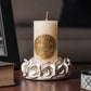 San Benito candle with ceramic candle holder