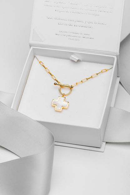 Mother of Pearl Cross Necklace