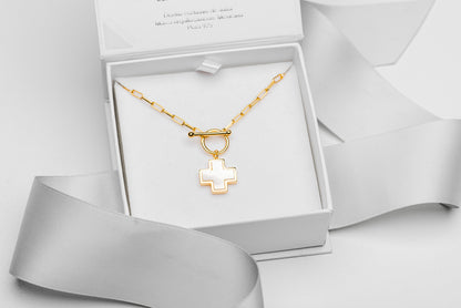 Mother of Pearl Cross Necklace