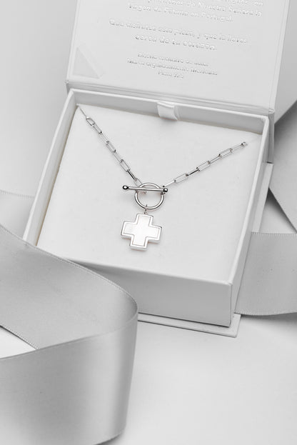 Mother of Pearl Cross Necklace