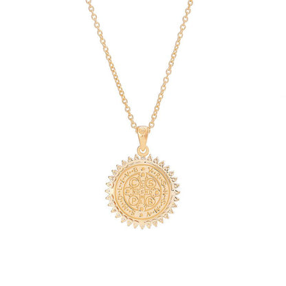 Saint Benedict medal with zircons