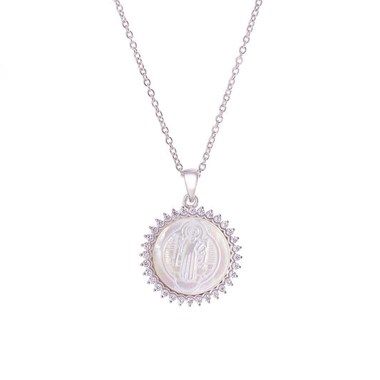Saint Benedict medal in mother of pearl