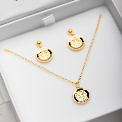 Jerusalem Cross necklace and earrings set