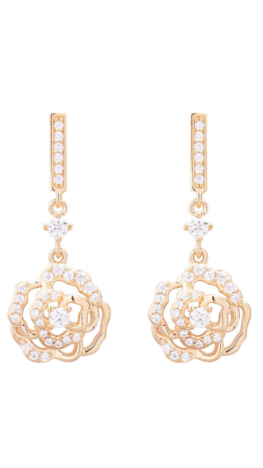 Pink Earrings with Zirconia