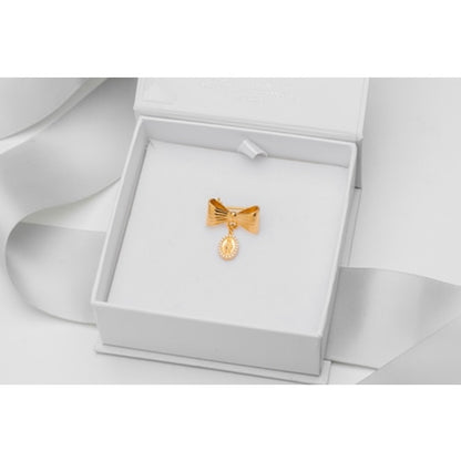 Segurito Virgen de la Medalla Milagrosa marco de circonias con moñito