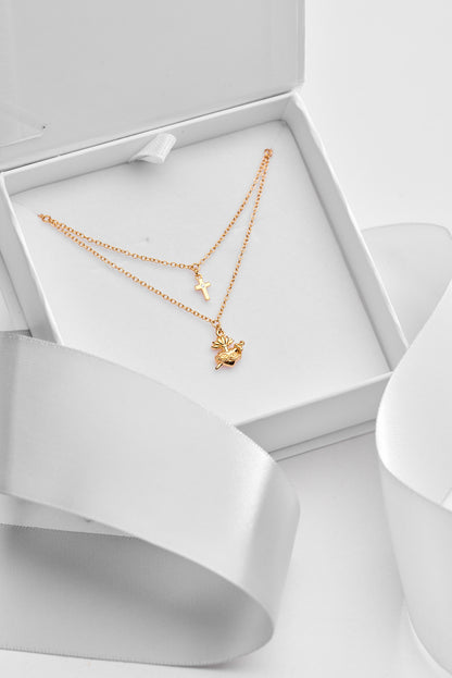 Necklace of the Sacred Heart of Mary with mini Cross